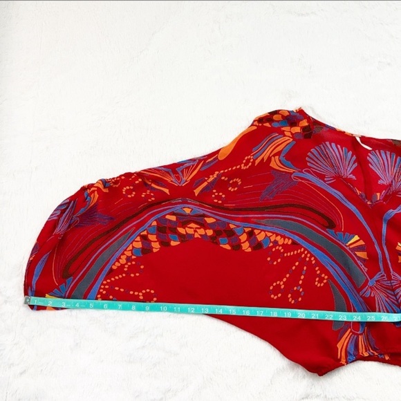 Like New Red and Blue Sheer Free People Beneath the Sea Top, size XS - Picture 4 of 7